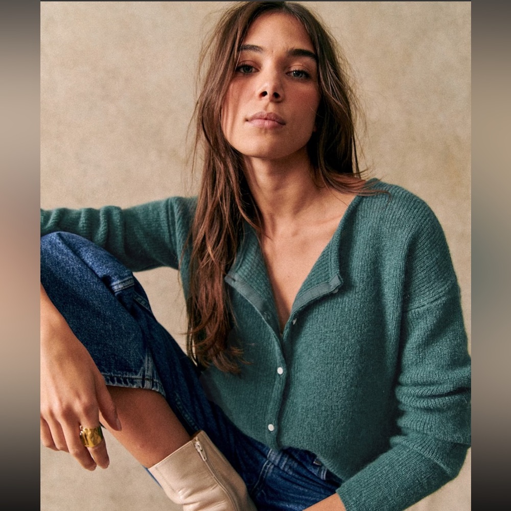 Sézane Gaspard Cardigan in Sage